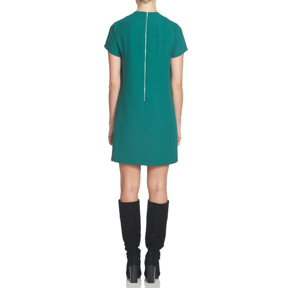 NWT Nordstrom 1.STATE Green Split Neck Shift Dress - Picture 2 of 2
